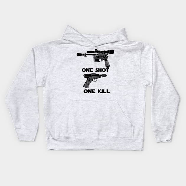 One Shot, One Kill Kids Hoodie by DistractedGeek